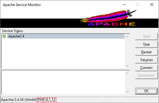 Windows 10 PHP Installed Apache Web Server Monitor
